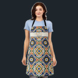Talavera Azulejo Vintage mexikanische Fliesen-Mono Schürze<br><div class="desc">Azulejo blauer portugiesischer Talavera Vintage mexikanische Fliesen monogramm personalisierte Schürze Geschenke für seine Geschenke Weihnachtsgeschenke für Mama Weihnachtsgeschenke für Granny</div>
