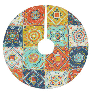 Talavera, Azulejos, türkische Mosaiktapete. Polyester Weihnachtsbaumdecke