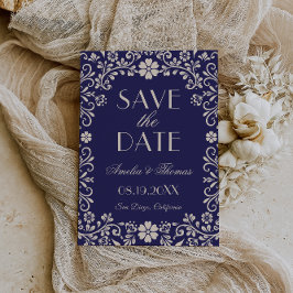 Talavera Blaue Mexikanische Hochzeit Save The Date