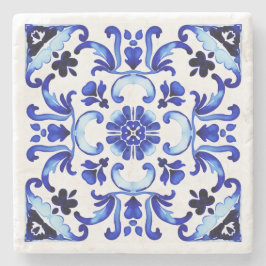 Talavera blauer Fliesen Mexikanisches Brautparty b Steinuntersetzer