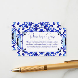 Talavera blauer Fliesen Rezept für mexikanisches B Begleitkarte