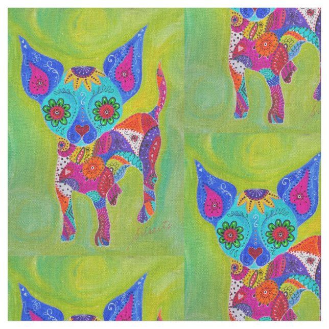 Talavera-Chihuahua Stoff (Nahaufnahme)