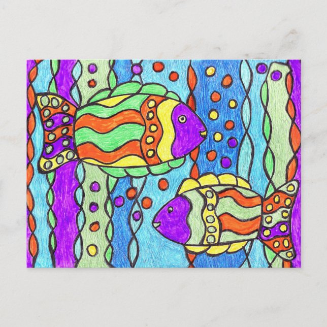 Talavera Fish Postcard Postkarte (Vorderseite)