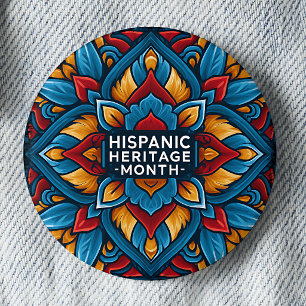 Talavera-Fliesen-Button zum Monat des hispanischen Button