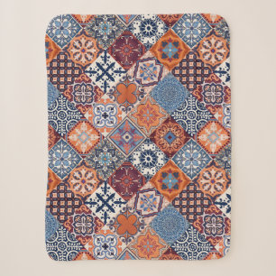 Talavera Fliesen Orange Himmel Marineblau Burgunde Sherpadecke