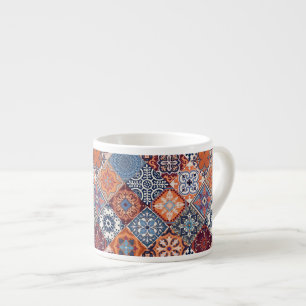 Talavera Fliesen Orange Sky Navy Blau Burgunderrot Espressotasse
