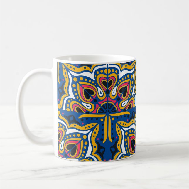Talavera Indian Mosaik: Keramik Nahtlos. Kaffeetasse (Links)