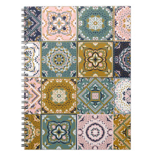 Talavera Indian: Patchwork, ethnisches Mosaik. Notizblock