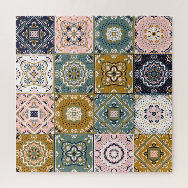 Talavera Indian: Patchwork, ethnisches Mosaik. Puzzle (Vertikal)