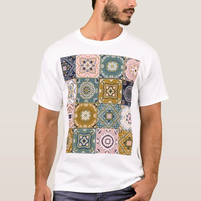 Talavera Indian: Patchwork, ethnisches Mosaik. T-Shirt (Vorderseite)