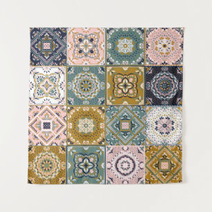 Talavera Indian: Patchwork, ethnisches Mosaik. Wandteppich