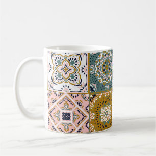 Talavera Indianer: Patchwork, ethnisches Mosaik. Kaffeetasse