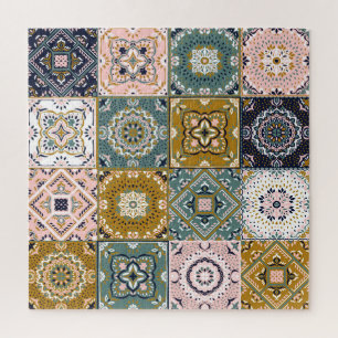 Talavera-Indianer: Patchwork, ethnisches Mosaik. Puzzle