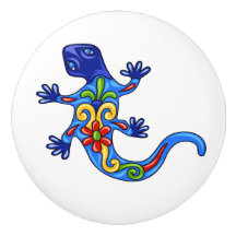 Talavera Lizard Keramik Drawer Knob