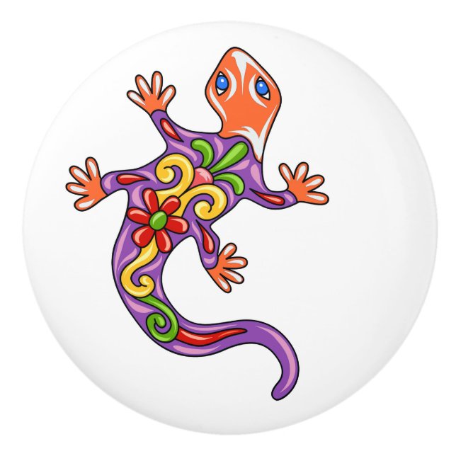 Talavera Lizard Keramik Drawer Knob Keramikknauf (Vorderseite)