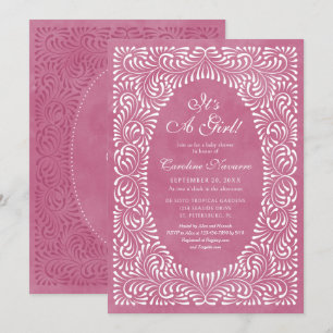 Talavera Mädchen Rosa Fiesta Baby Shower Einladung