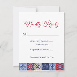 Talavera Mexican Tile RSVP Card Karte