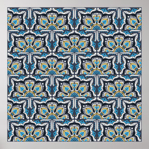 Talavera-Muster. Indisches Flickwerk. Azulejos por Poster