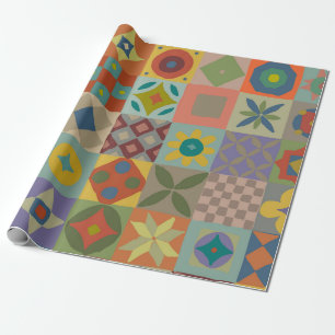 Talavera-Muster. Indisches Flickwerk. Türkischer N Geschenkpapier