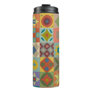 Talavera-Muster. Indisches Flickwerk. Türkischer N Thermosbecher