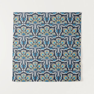 Talavera-Muster. Indisches Patchwork. Azulejos por Wandteppich