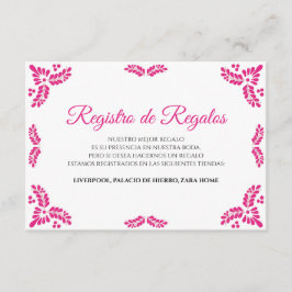 Talavera Pink Floral Minimalist Spanish Wedding Begleitkarte