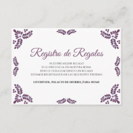 Talavera Purple Floral Minimalist Spanish Wedding Begleitkarte