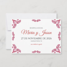 Talavera Red Floral Minimalist Spanish Wedding