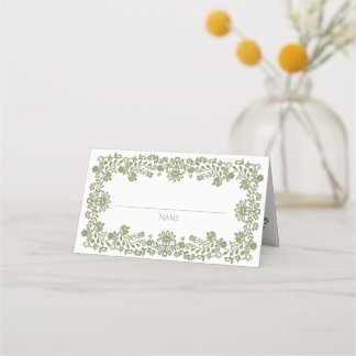 Talavera-Salbei-grüne mexikanische Hochzeit Platzkarte