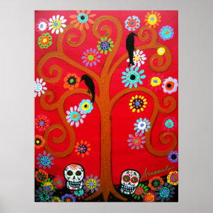 Talavera skull DIA DE LOS MUERTOS Poster