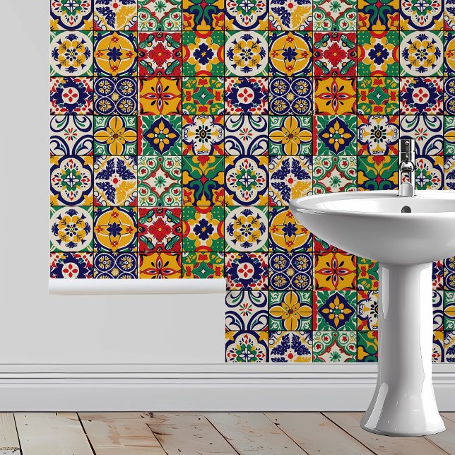 Talavera Small Mexican Tile Look Tapete (Von Creator hochgeladen)