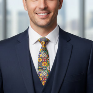 Talavera Spanisches Mexiko Farbige Fliesen Krawatte