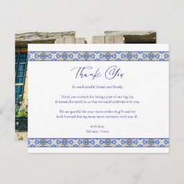 Talavera Spanish Mexican Wedding Foto Vielen Dank Dankeskarte