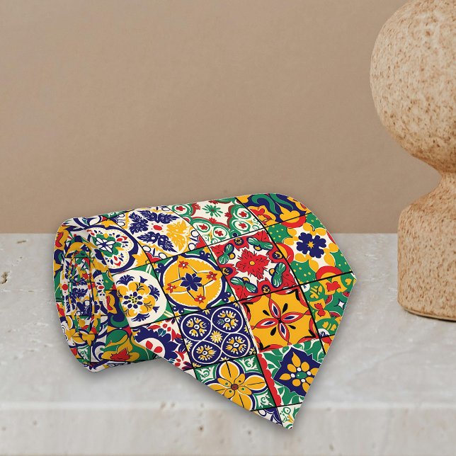 Talavera Spanish Mexico Farbige Fliesen Krawatte (Von Creator hochgeladen)
