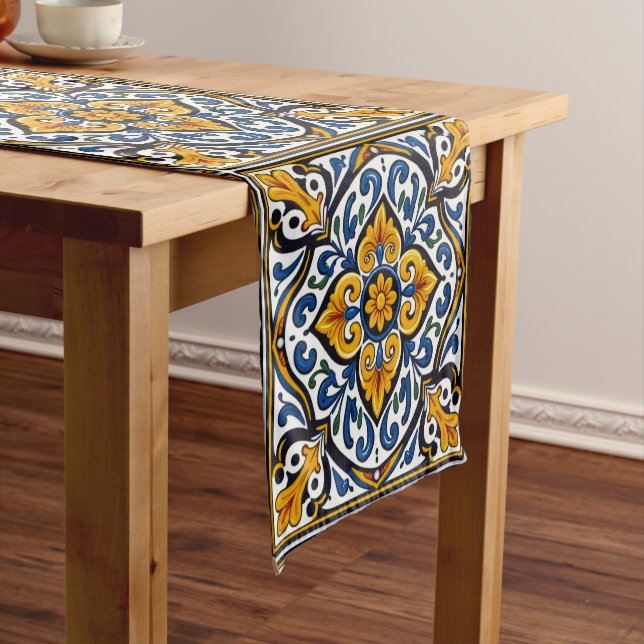 Talavera Spanish Tile Kurzer Tischläufer (Beispiel)