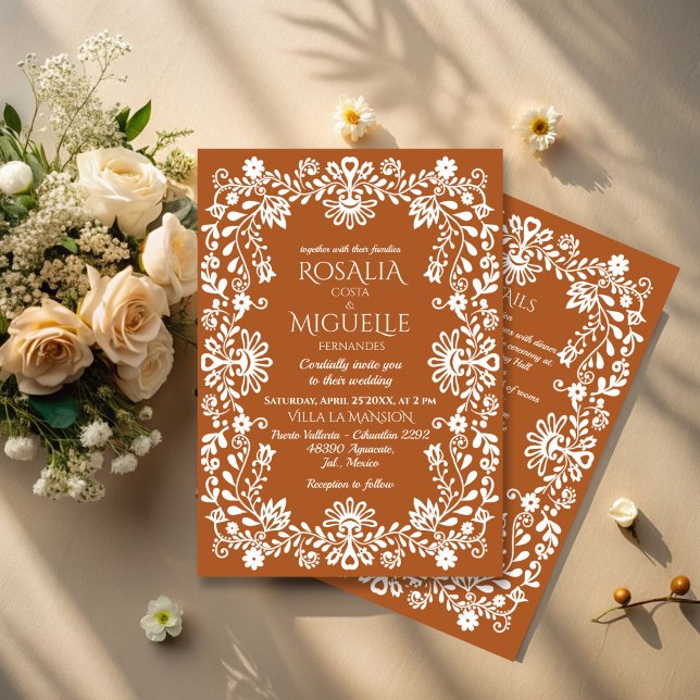 Talavera terracotta Mexikanische Hochzeit Einladung (Talavera terracotta vintage Mexican wedding Invitation cards with RSVP template instant download)
