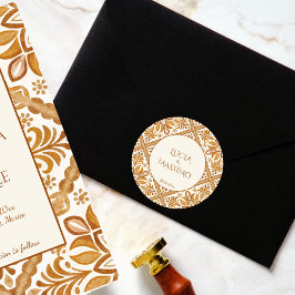 Talavera terracotta Vintag mexikanische Hochzeit Runder Aufkleber