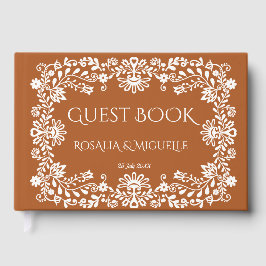 Talavera terracotta vintage Mexican wedding Gästebuch