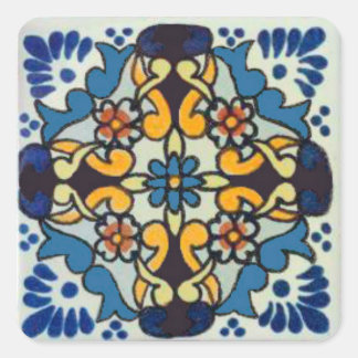 Talavera Tile 1 Quadratischer Aufkleber