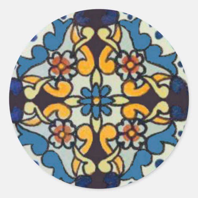 Talavera Tile 1 Sticker Square (Vorderseite)