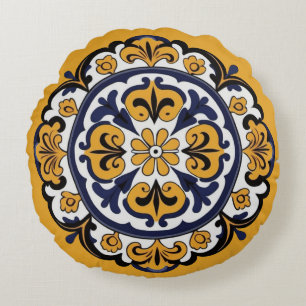 Talavera Tile Cuatro Rundes Kissen