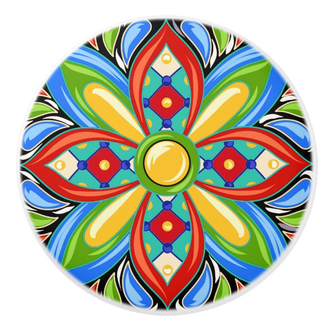 Talavera Tile Keramik Drawer Knob Keramikknauf (Vorderseite)