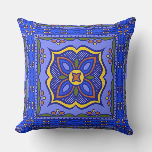 Talavera Tile Outdoor Pillow Kissen (Vorderseite)