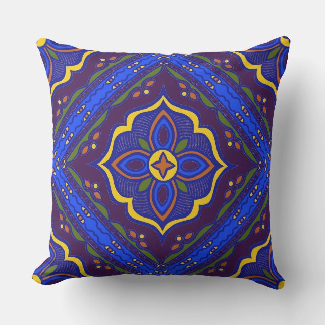 Talavera Tile Outdoor Pillow Kissen (Vorderseite)
