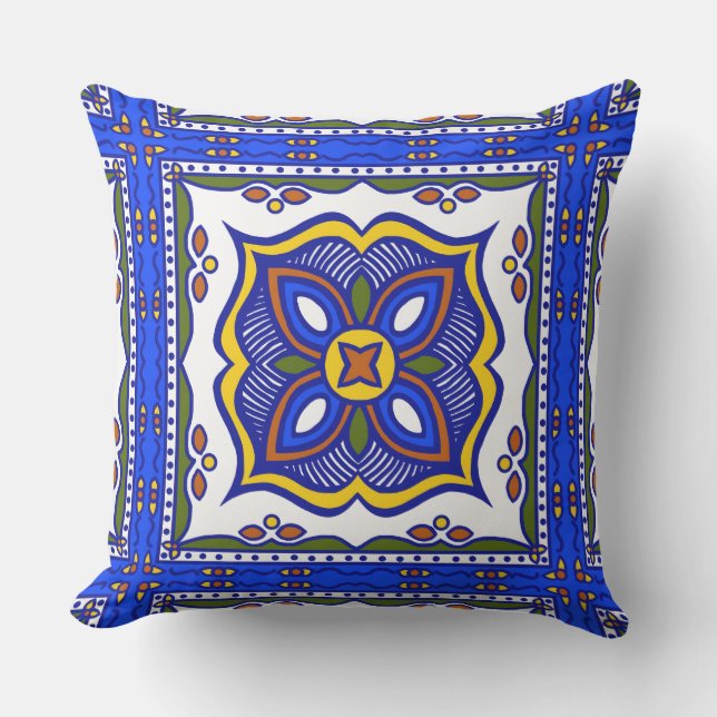 Talavera Tile Outdoor Pillow Kissen (Vorderseite)