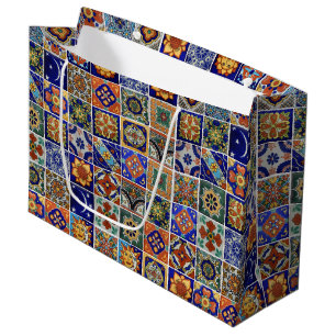 Talavera Tile Santa Fe Südwest Style Colorful Große Geschenktüte