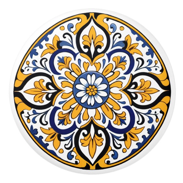 Talavera Tile Tres Keramikknauf (Vorderseite)
