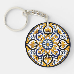 Talavera Tile Tres personalisieren Schlüsselanhänger