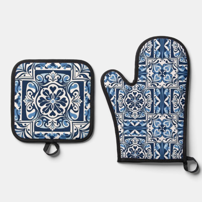 Talavera Tile Uno Ofenhandschuh & Topflappen-Set (Vorderseite)