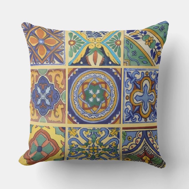 Talavera Tiles Outdoor Pillow Kissen (Vorderseite)